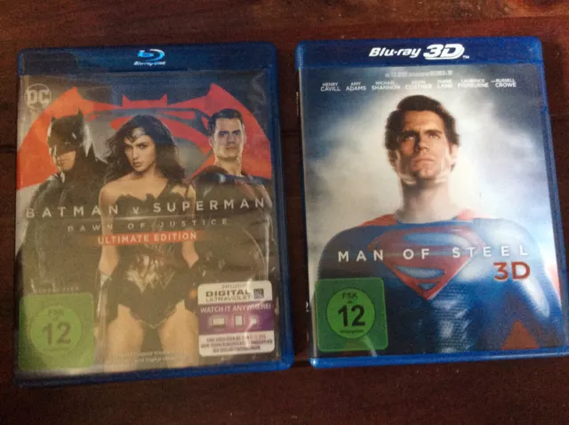 Henry Cavill [2 BLU RAY] DC / Man of Steel (3D) + Batman vs Superman