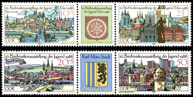 EBS East Germany DDR 1988 - Youth Stamp Exhibition - Michel 3173-3176 ZD - MNH**