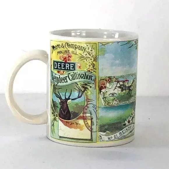 John Deere Elk/Reindeer Wildlife Ceramic Coffee Mug by Gibson Wrap Around Design