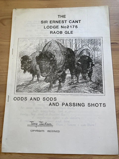 Vintage RAOB Booklet “Odds & Sods” Sir Ernest Cant Lodge