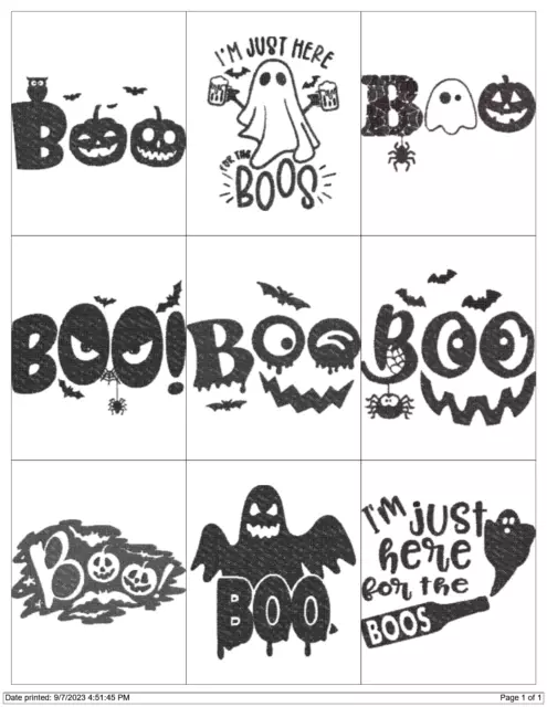 Colección Halloween Boo Diseños De Máquina De Bordar Pes Brother Jef Hus Vp3