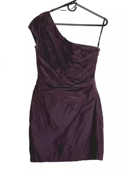 Kookai Womens Dress Size 38 AU 10 Plum Purple One Shoulder Mini Draped Ladies