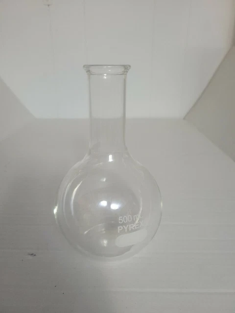 PYREX 500ML FLAT Bottom Flask LONG NECK