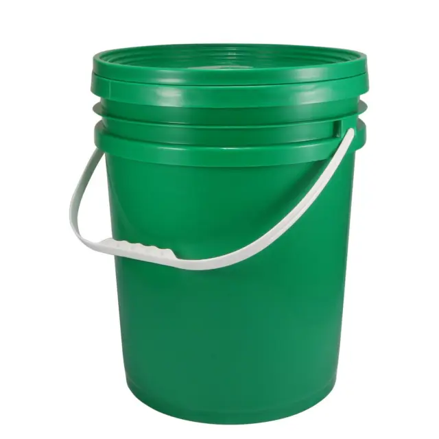 Depósito multiusos de plástico 5,28 galones/20 L lata de pintura grifo tapa del dispensador verde