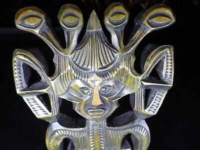 Old Vintage Wooden Carving South American God Goddess Demon Deity 2
