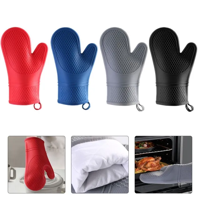 Suministros de cocina guantes aislados lavables negros/grises/azules/rojos resistentes al calor