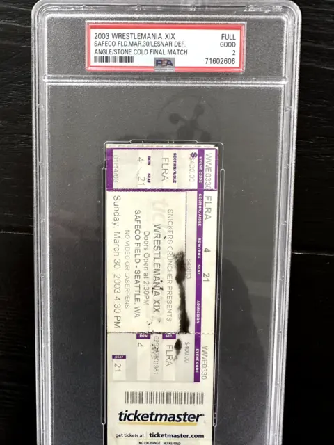 WWF WWE Wrestlemania XIX 19 Full Ticket Stub PSA Graded