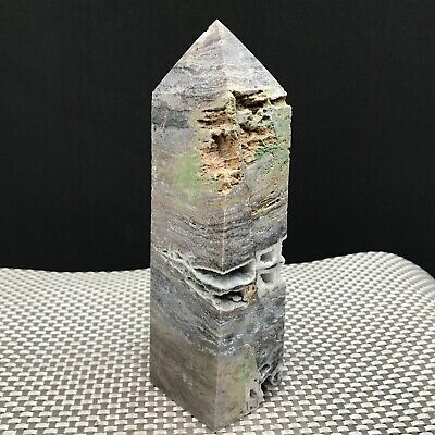 1.68LB Natural sphalerite geode Druzy Quartz Crystal Obelisk Tower Healing F634