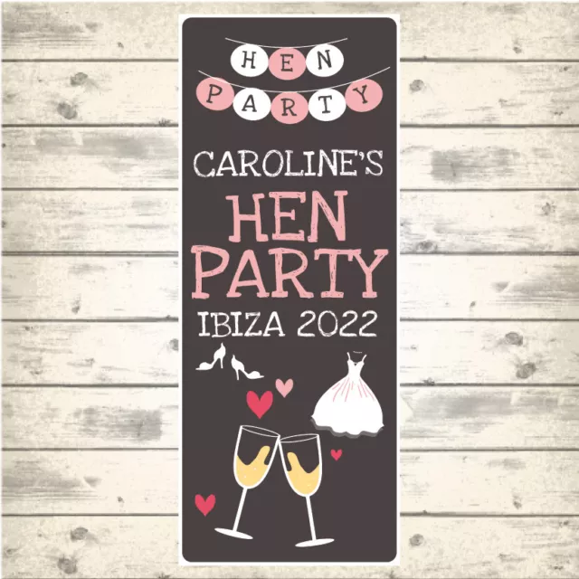 2 PERSONALISED PORTRAIT HEN PARTY BANNERS - Design 2