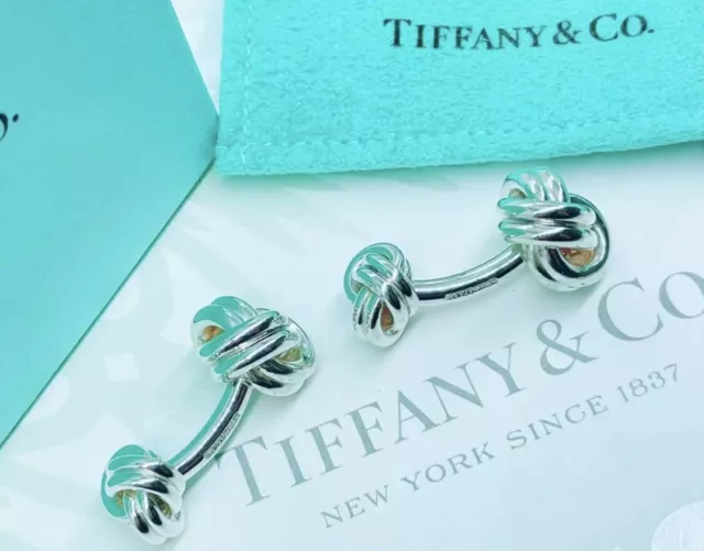 Tiffany & Co.Doppel Knoten Manschetten Silber 925 Auth W / Geschenkbox Gut