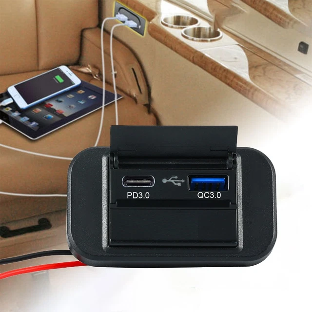 Charge rapide 3 0 et Power Delivery 3 0 double chargeur de voiture USB pour véh