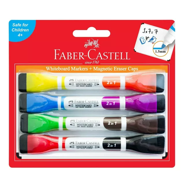 Faber Castell Personal Whiteboard and Bicolour Marker Set of 4