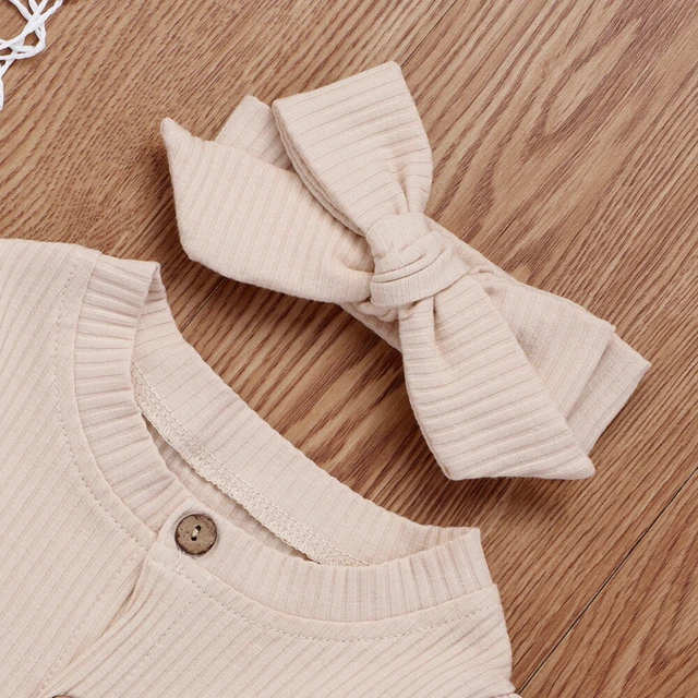 Set abiti neonata bambina tutina tuta a maglia body fascia 4