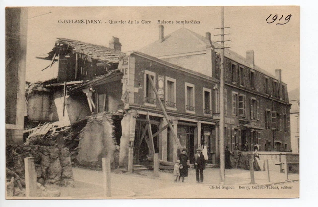 CONFLANS JARNY Meurthe et moselle CPA 54 quartier de la gare maisons bombardées