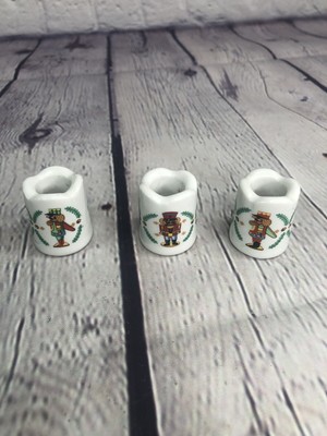 Funny Design West Germany Vintage CHRISTMAS Mini Candle Holders Nutcracker 5
