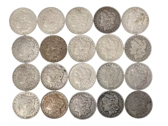 Roll (20 Coins) $1 G/F/VF 1878-1904 Morgan US Silver Dollars Eagle 90% Bulk Lot