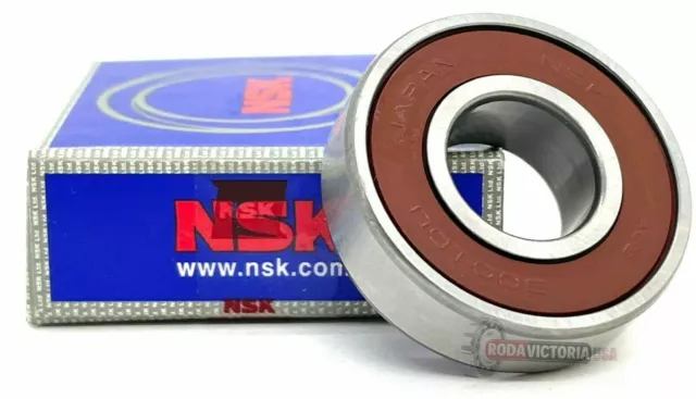 NSK 6001 DDU C3 DEEP GROOVE BALL BEARING, RUBBER SEALED 12x28x8 mm 6001-2RS