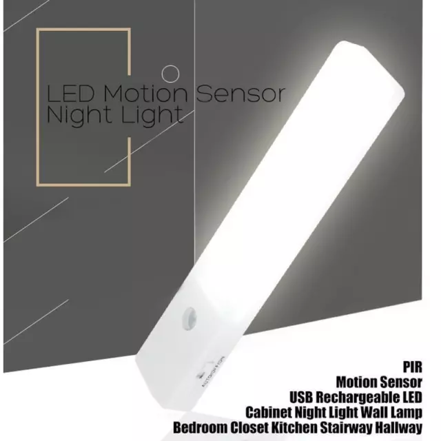 Rechargeable Infrared Motion Sensor Wall LED Light Lamp Torch