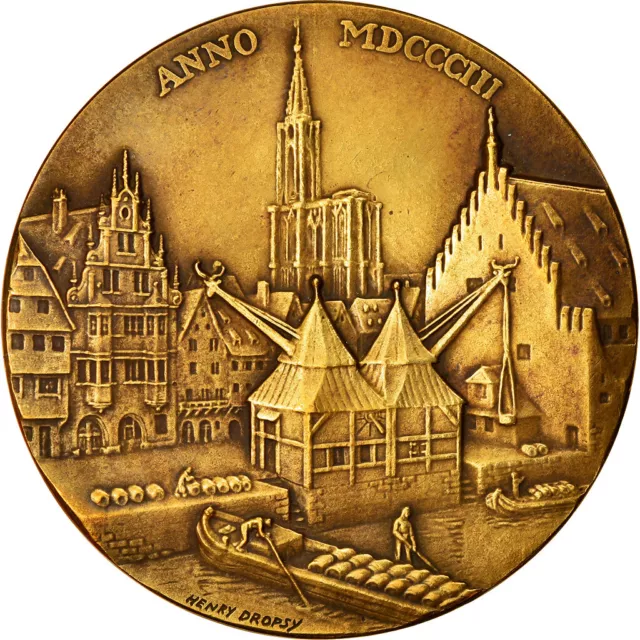 [#2986] France, Médaille, Chambre de Commerce de Strasbourg, 1923, Dropsy, SUP+,