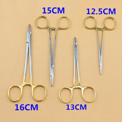 Dental Gold Plated Needle Holder Pliers Orthodontic Forceps Dentist Tools