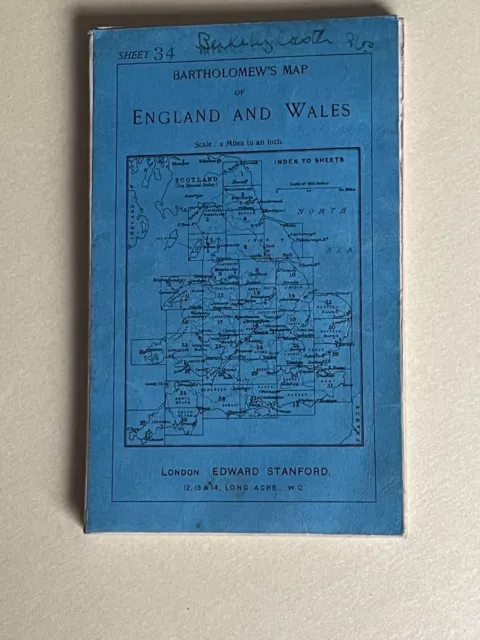 1930's Bartholomew-Stanford, no 34, 2 Inch to 1 mile Cloth Map, Dorset