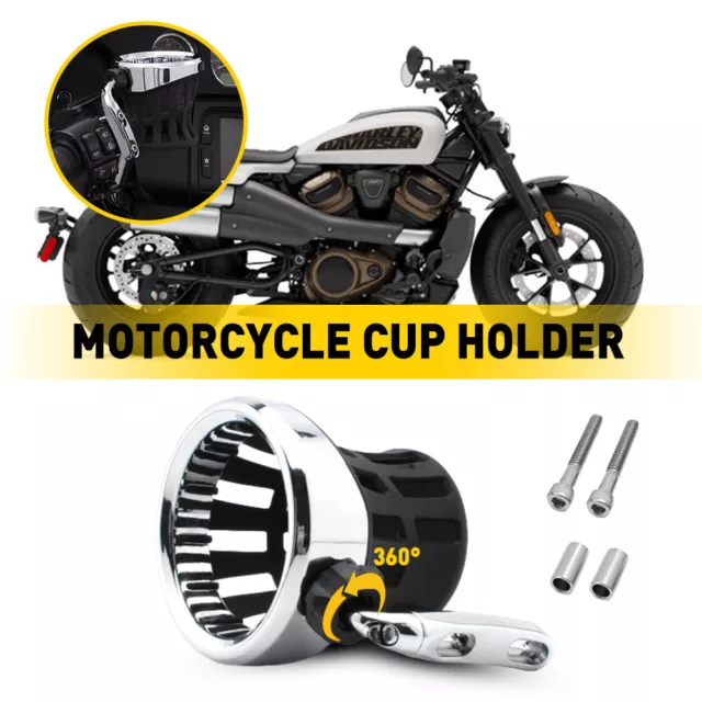 Motorcycle Cup Holder Convenient Aluminum Decoration Protect Black For Universal