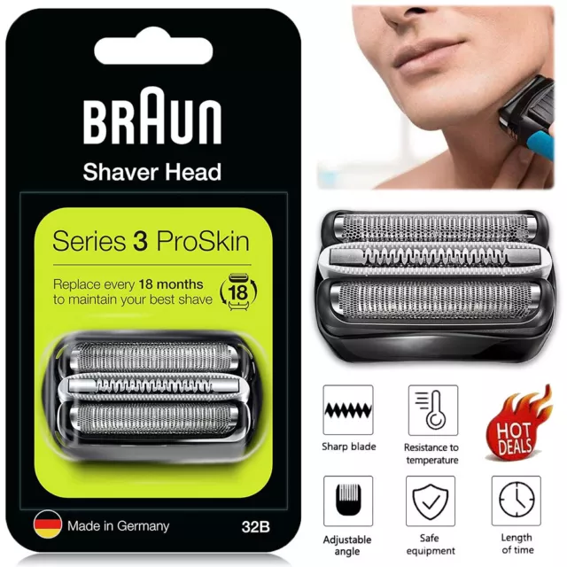 Braun-Series 3-Electric Shaver Replacement Head, ProSkin Electric Shavers Black