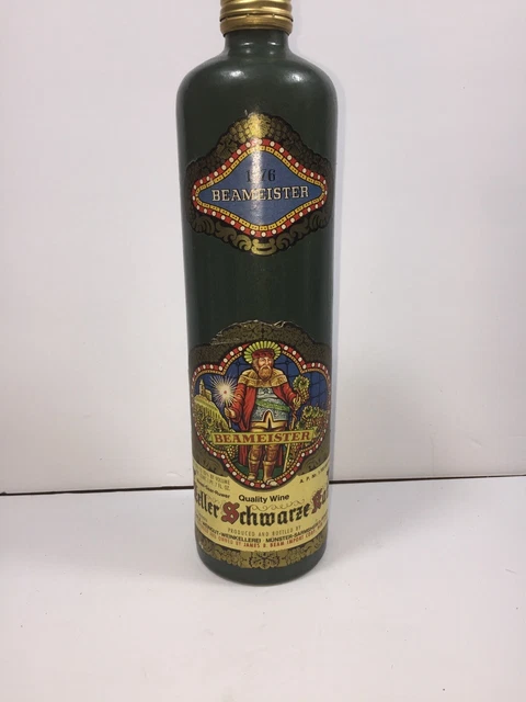 Vintage 1976 Beameister German Pottery Stoneware Wine Decanter Bottle Green
