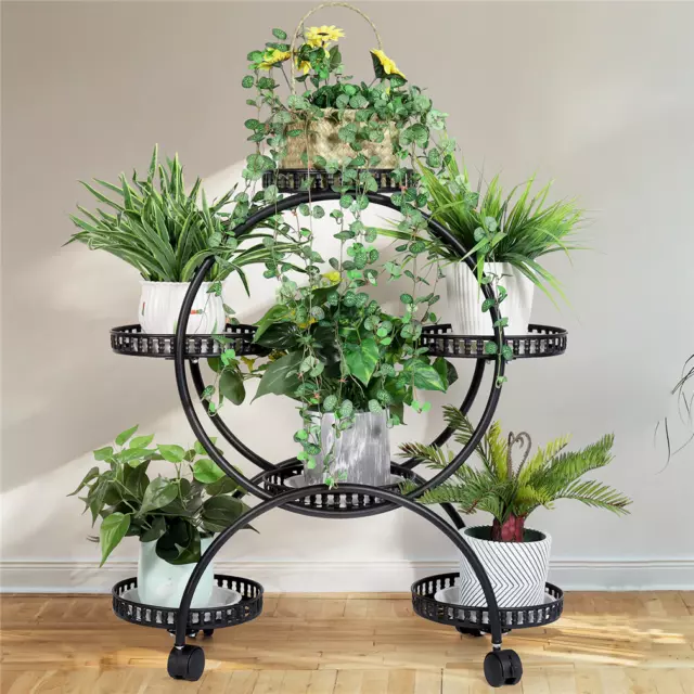 6 Pot Heavy Duty Plant Stand Flower Shelf Rack Outdoor Garden Decorative Racks 3