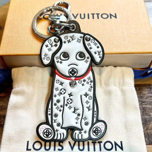 Louis Vuitton Puppy Keychain Dog Hat Box Supple Bag Charm Purse Key Holder  LV 🐶