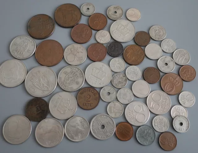 Konvolut 50 Münzen Norwegen alt bis neu - ansehen