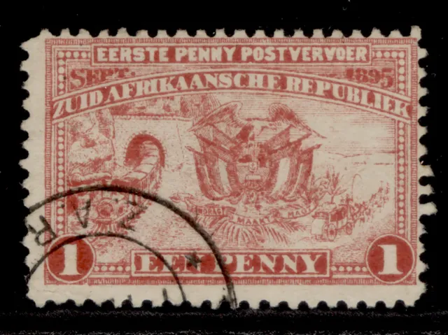 SOUTH AFRICA - Transvaal QV SG215c, 1d red, FINE USED.