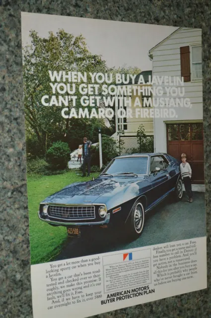 ★★1972 Amc Javelin Original Advertisement Print Ad 72 Amx Blue