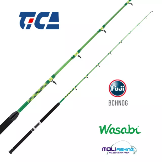 Canna Da Pesca Traina Barca Tica Wasabi 16 Lbs Monopezzo 6'6" Anelli Fuji New21