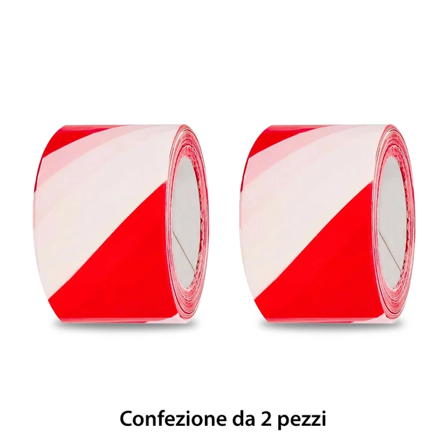 Nastro Segnaletico Bianco Rosso PVC - Rotolo 200mt, Larghezza 70mm, Per Recinzioni E Sicurezza