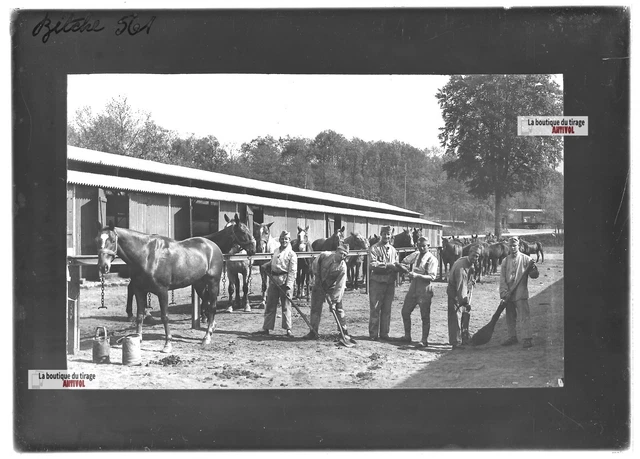 13x18cm Military Camp Bitche Positive Antique Photo Glass Plate