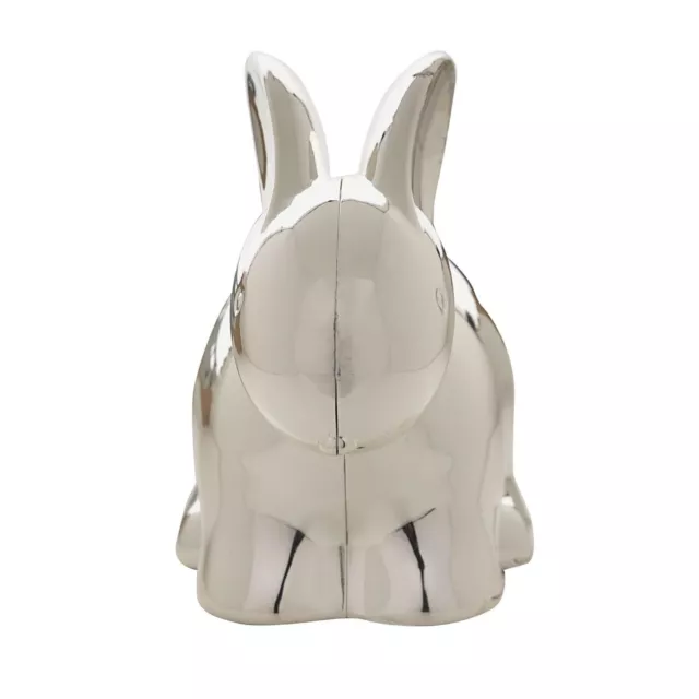 Silver Plated Rabbit Money Box Baby Christening Gift Easter Present Ornament 3