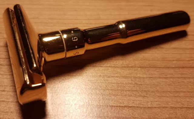 MERKUR FUTUR GOLD 702, 90702003, vergoldet Rasierhobel: wie NEU, OVP