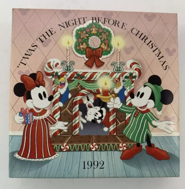 Disney 1992 Mug Mickey & Minnie TWAS THE NIGHT BEFORE CHRISTMAS Original Box 2