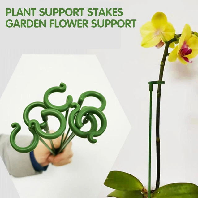 1/5pc Plant Support Stakes Garden Flower Support Stake Metal Stem Single Y1R3