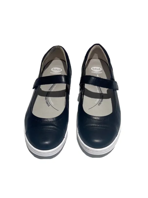 SCHOLL Workforce ‘RHONDA’ Mary Jane Black Leather Orthaheel Shoes $159 Womens 38