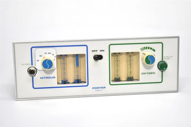 Porter MXR-1 Dental Nitrous N2O Flowmeter Anesthesia Conscious Sedation Unit