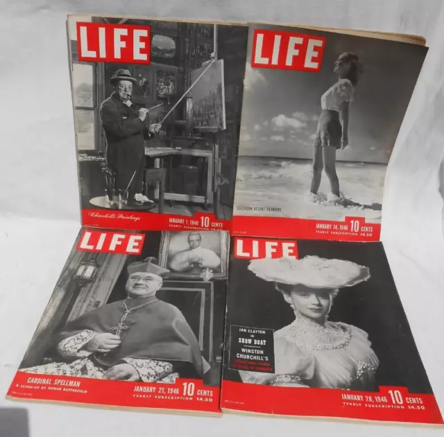 Life Magazine Lot of 4 1946 Full Month of January One Owner