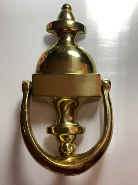 Vintage Solid Brass Colonial Door Knocker Looks Unused tt
