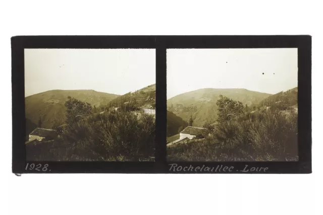 Rochetaillée Loire Auvergne France Photo n3 Stereo Plaque de verre Vintage 1928