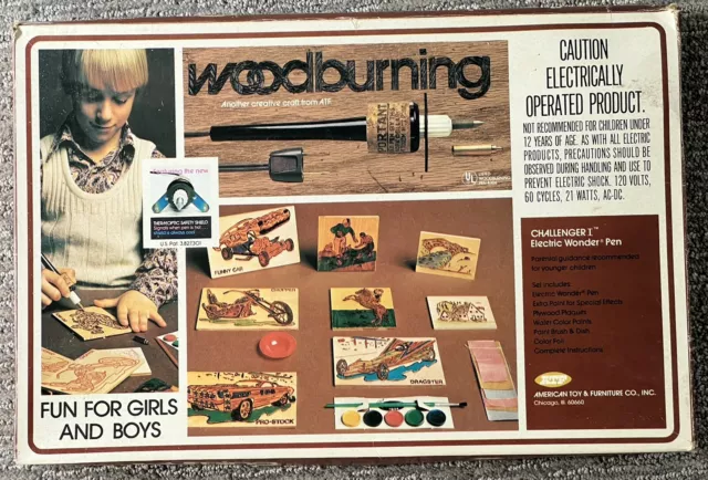 Vintage Electric Wood Burning Wonder Pen Tool Kit Paint Plaque Foil ATF  Toys