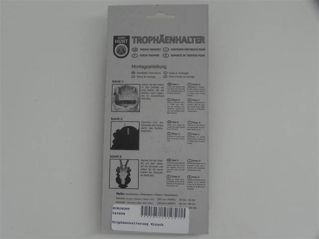 Trophäenhalter Metal Blister Paquete Eurohunt para Ciervo Rojo Ciervo 3