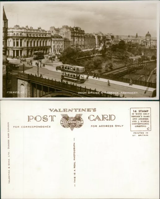 Aberdeen Union Bridge & Terrace 206452 Valentines Real Photo RP