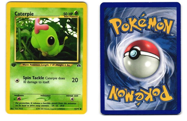 1995 caterpie pokemon card value - (3/108) the defender is now Paralyzed. 1999 Traditional Chinese Pokemon base