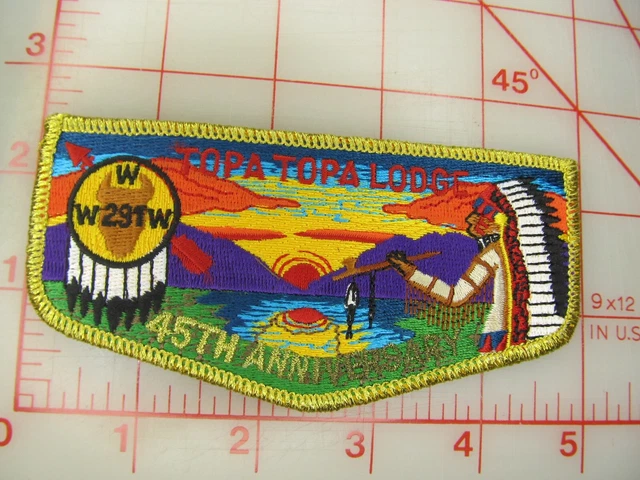 OA Lodge 291 TOPA TOPA collectible 45th Anniversary gmy border flap patch (rA)